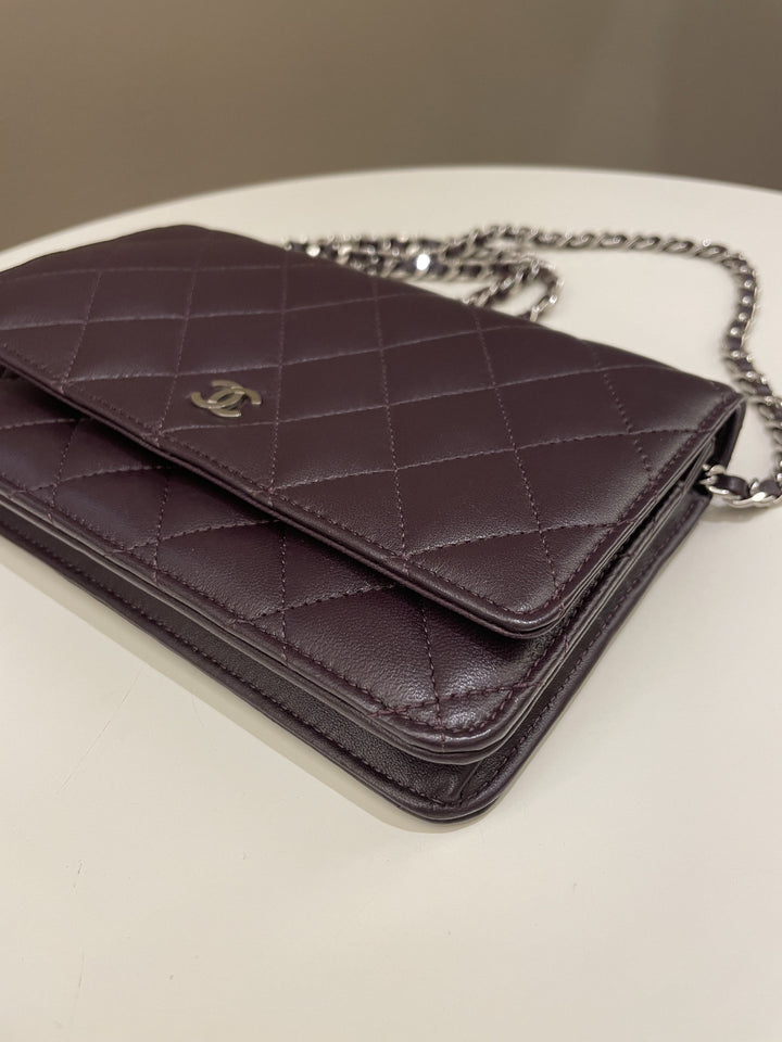 Chanel Classic Quilted Wallet On Chain Dark Burgundy