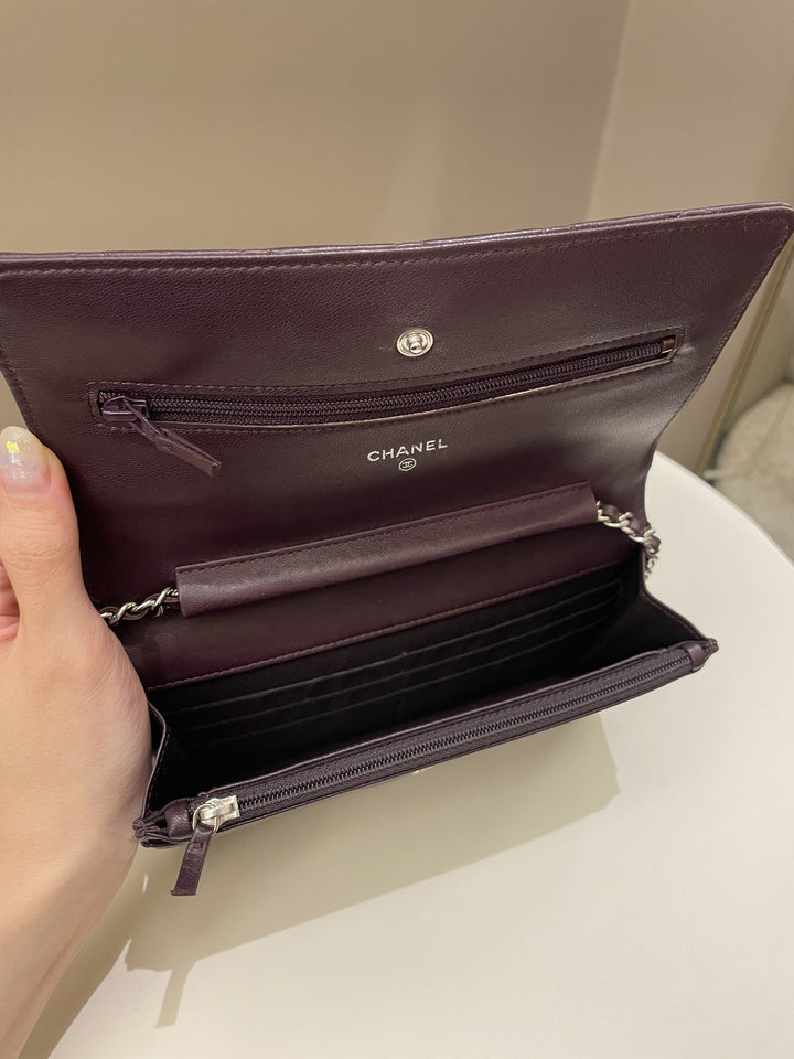 Chanel Classic Quilted Wallet On Chain Dark Burgundy