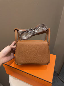 Hermes Mini Lindy Gold Clemence