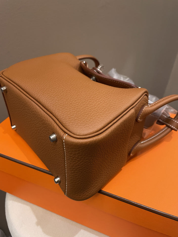 Hermes Mini Lindy Gold Clemence