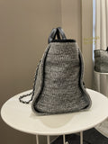 Chanel Deauville Shopper Tote Grey/ Black Canvas