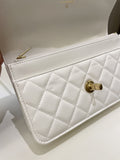 Chanel Quilted Wallet on Chain White Calfskin