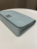Chanel Mademoiselle Wallet On Chain Blue Iridescent Caviar