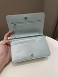 Chanel Mademoiselle Wallet On Chain Blue Iridescent Caviar