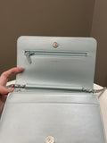 Chanel Mademoiselle Wallet On Chain Blue Iridescent Caviar