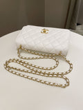 Chanel Quilted Wallet on Chain White Calfskin