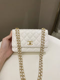 Chanel Quilted Wallet on Chain White Calfskin