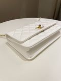 Chanel Quilted Wallet on Chain White Calfskin