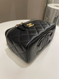 Chanel Top Handle Quilted Mini Vanity Rectangular Black Lambskin
