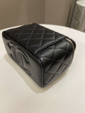 Chanel Top Handle Quilted Mini Vanity Rectangular Black Lambskin