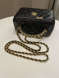 Chanel Top Handle Quilted Mini Vanity Rectangular Black Lambskin