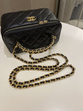 Chanel Top Handle Quilted Mini Vanity Rectangular Black Lambskin