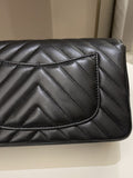 Chanel Classic Chevron Mini Rectangular Black Lambskin