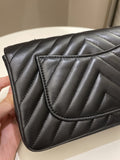Chanel Classic Chevron Mini Rectangular Black Lambskin