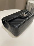 Chanel Classic Chevron Mini Rectangular Black Lambskin