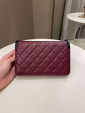 Chanel CC Filigree Wallet On Chain Burgundy/ Black Caviar