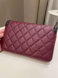 Chanel CC Filigree Wallet On Chain Burgundy/ Black Caviar