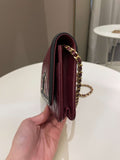 Chanel CC Filigree Wallet On Chain Burgundy/ Black Caviar