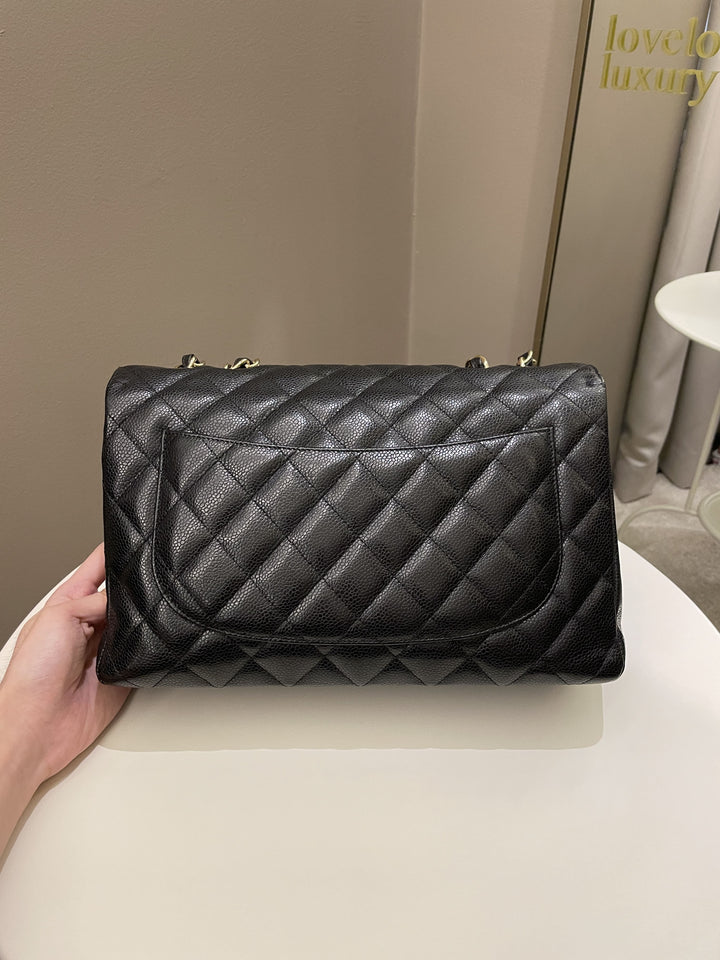 Chanel Classic Quilted Jumbo Single Flap Black Caviar