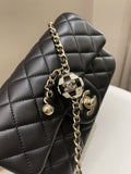 Chanel 23C Pearl Crush Quilted Mini Rectangular Black Lambskin