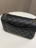 Chanel 23C Pearl Crush Quilted Mini Rectangular Black Lambskin