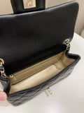 Chanel 23C Pearl Crush Quilted Mini Rectangular Black Lambskin