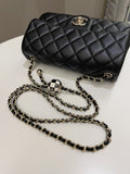 Chanel 23C Pearl Crush Quilted Mini Rectangular Black Lambskin
