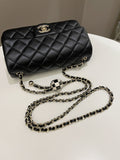 Chanel 23C Pearl Crush Quilted Mini Rectangular Black Lambskin