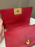 Chanel Quilted Small Boy Red Caviar