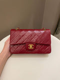 Chanel Vintage Classic Small Double Flap Red Lambskin
