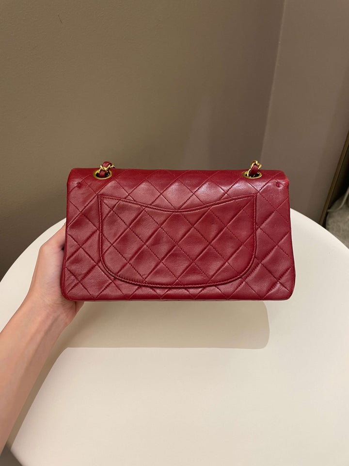 Chanel Vintage Classic Small Double Flap Red Lambskin