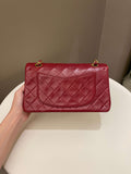 Chanel Vintage Classic Small Double Flap Red Lambskin