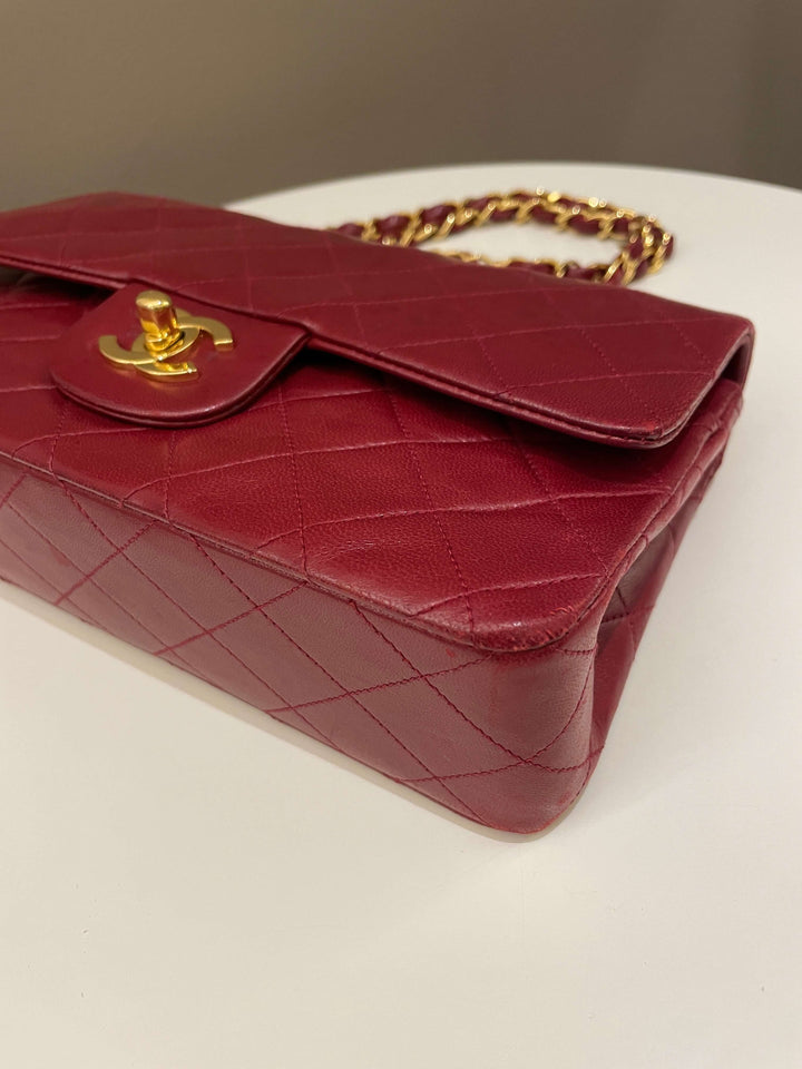 Chanel Vintage Classic Small Double Flap Red Lambskin