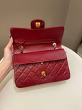 Chanel Vintage Classic Small Double Flap Red Lambskin