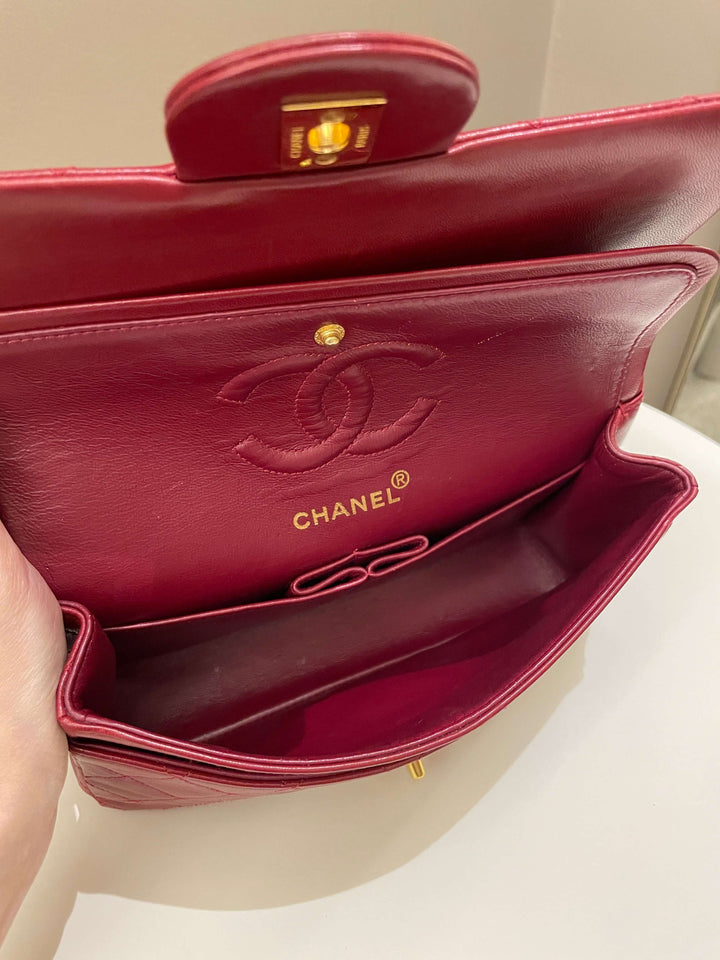 Chanel Vintage Classic Small Double Flap Red Lambskin