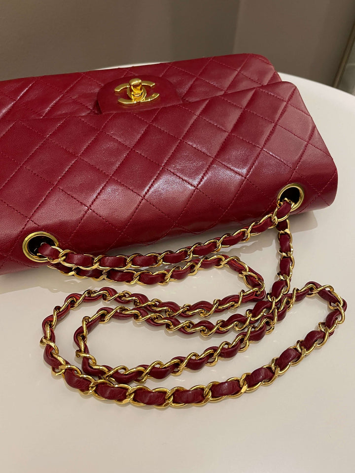 Chanel Vintage Classic Small Double Flap Red Lambskin