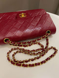 Chanel Vintage Classic Small Double Flap Red Lambskin