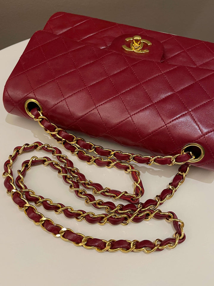 Chanel Vintage Classic Small Double Flap Red Lambskin