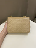 Chanel Vintage Quilted Flap Beige Lambskin