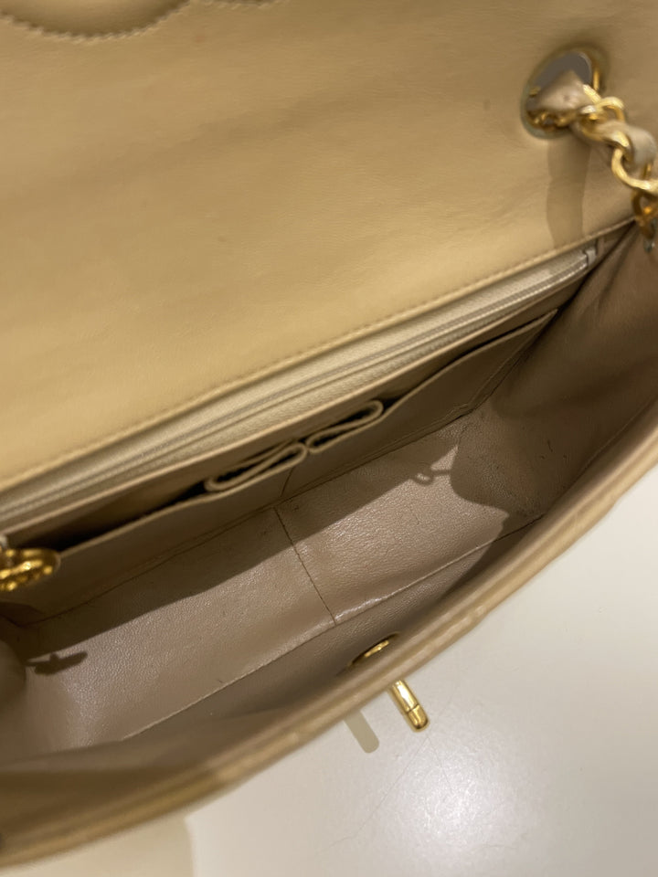 Chanel Vintage Quilted Flap Beige Lambskin