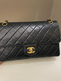 Chanel Vintage Classic Quilted Medium Double Flap Black Lambskin