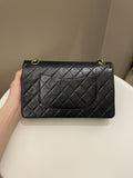 Chanel Vintage Classic Quilted Medium Double Flap Black Lambskin