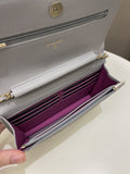 Chanel Gold Cc Classic Wallet on Chain Grey Caviar