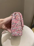 Chanel Quilted Mini Rectangular Flap Bag Pink Sequins