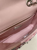 Chanel Quilted Mini Rectangular Flap Bag Pink Sequins
