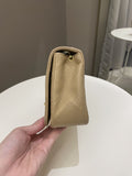 Chanel Vintage Quilted Full Flap Bag Beige Lambskin
