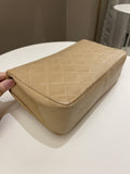 Chanel Vintage Quilted Full Flap Bag Beige Lambskin