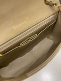 Chanel Vintage Quilted Full Flap Bag Beige Lambskin
