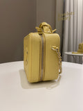 Chanel Filigree Vanity Case Yellow Caviar