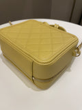 Chanel Filigree Vanity Case Yellow Caviar